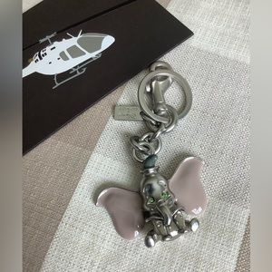 COACH X Disney Dumbo Metal Jeweled Bag Charm Key Chain Ring